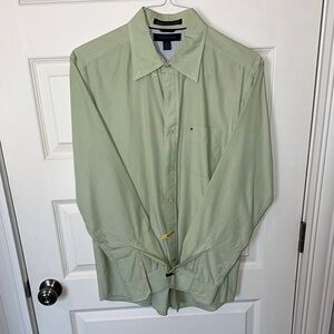 Tommy Hilfiger Light Green Button-Up Shirt